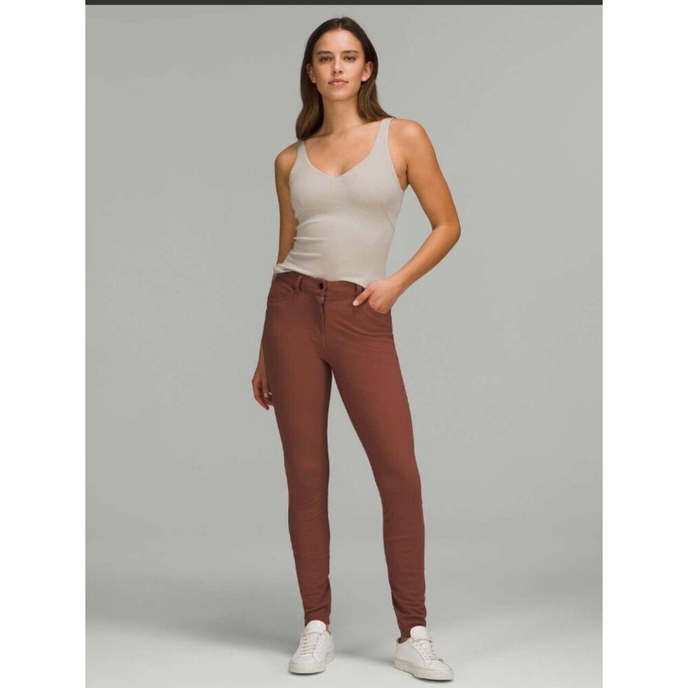 LuluLemon City Sleek Rust Slim Fit Ankle Active Pants Size 6